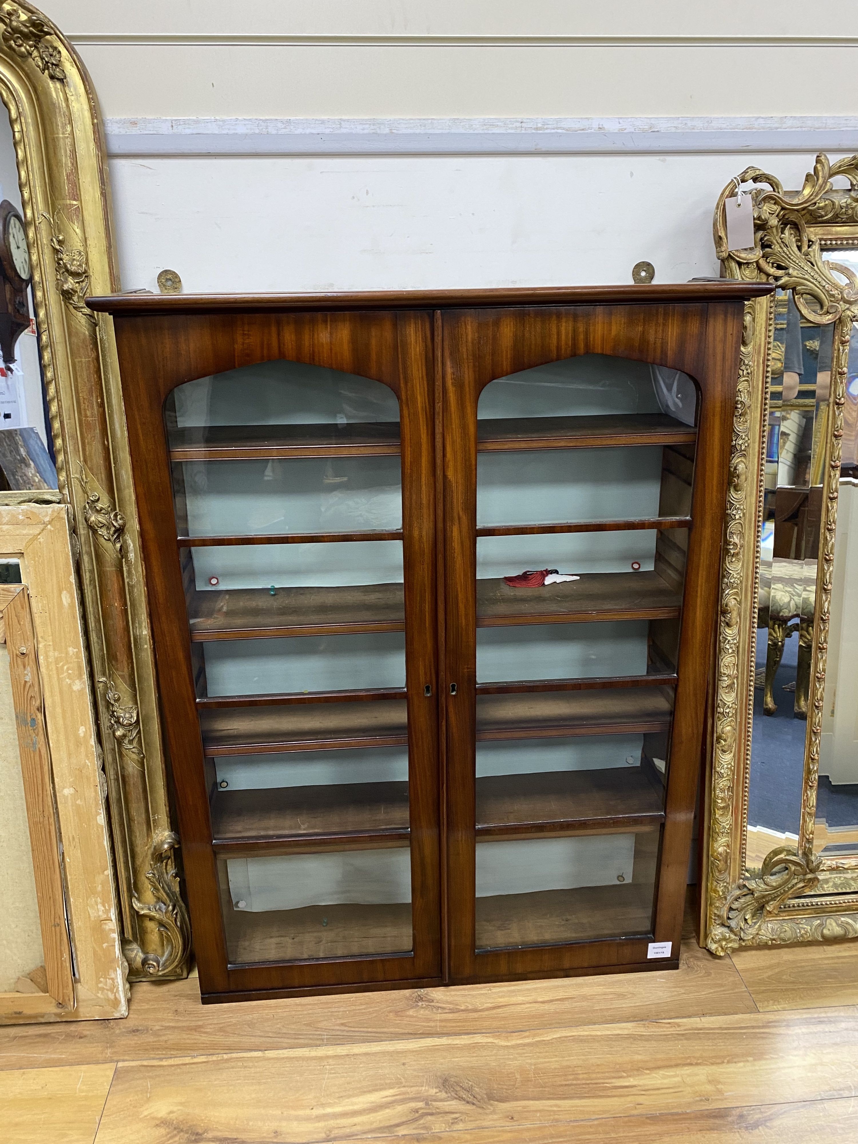 A Victorian mahogany two door hanging china display cabinet